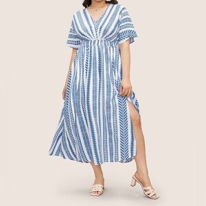 Blue and White Maxi Dress